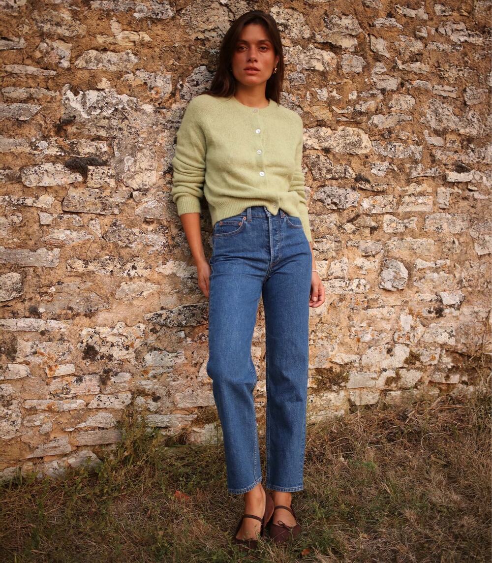 Doen Diana Crop Jeans Size 26 Rousseau Wash High Rise Straight Leg Denim NWT